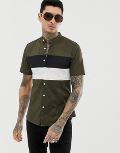 Приталенная рубашка со вставками ASOS DESIGN-Мульти