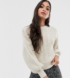 Джемпер крупной вязки ASOS DESIGN Petite-Кремовый