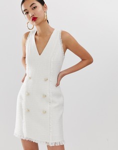 Свободное платье цвета слоновой кости River Island-Кремовый
