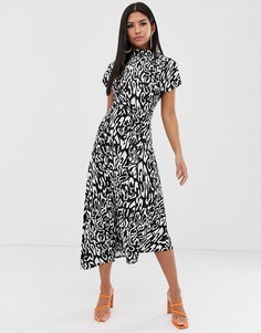 Платье макси с завязкой на талии ASOS DESIGN-Мульти