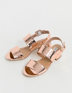 Босоножки на среднем каблуке Steve Madden-Золотой