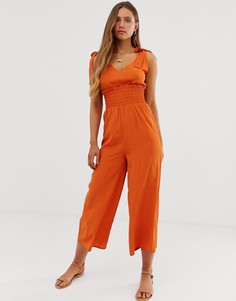 Комбинезон с присборенной талией и завязывающимися бретельками ASOS DESIGN-Мульти