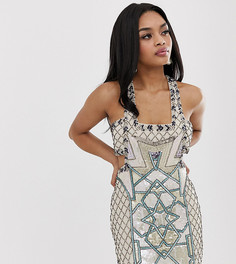 Платье мини с отделкой в марокканском стиле ASOS DESIGN Petite-Мульти