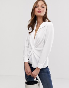 Рубашка с длинными рукавами и декоративным узлом ASOS DESIGN-Белый