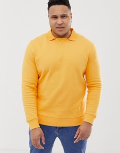 Желтый свитшот с воротником-поло ASOS DESIGN Plus