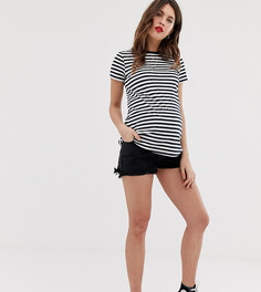 Черные джинсовые шорты в винтажном стиле New Look Maternity-Черный