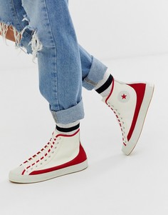 Белые кроссовки с красными вставками Converse Chuck Taylor Sasha Vintage-Красный