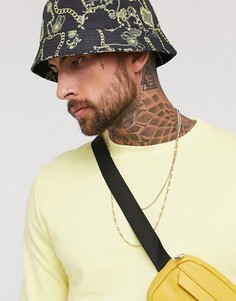 Панама с принтом цепочек ASOS DESIGN-Черный