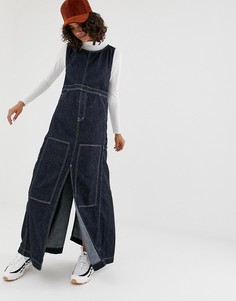 Платье из органического хлопка с контрастными строчками Kings Of Indigo-Синий