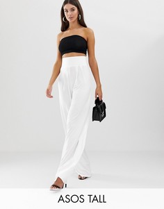 Брюки с широкими штанинами ASOS DESIGN Tall-Белый