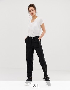 Суженные книзу брюки с завышенной талией Vero Moda Tall-Черный