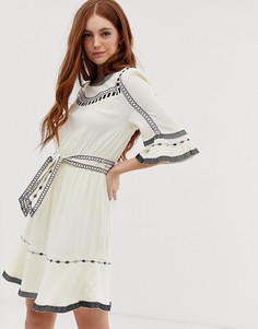 Платье мини с вышивкой BA&SH Plaza-Белый