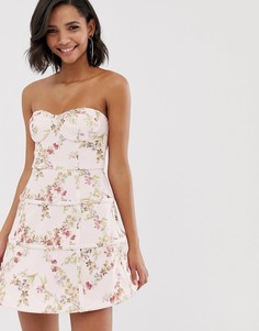 Платье мини для выпускного с цветочным принтом ASOS DESIGN PREMIUM-Мульти