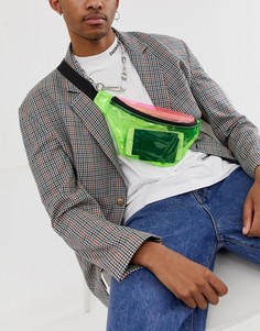 Неоновая пластиковая сумка-кошелек через плечо в стиле колор блок ASOS DESIGN-Мульти
