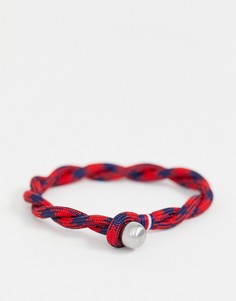 Красно-синий плетеный браслет Tommy Hilfiger-Красный