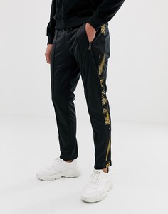 Джоггеры скинни с полосками по бокам Versace Jeans-Черный