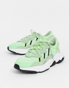 Неоново-зеленые кроссовки adidas Originals Ozweego-Зеленый