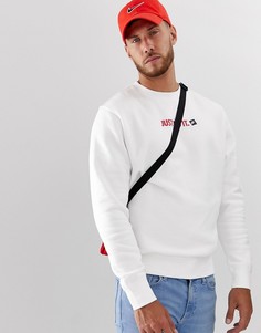 Белый свитшот с круглым вырезом и логотипом Nike Just Do It