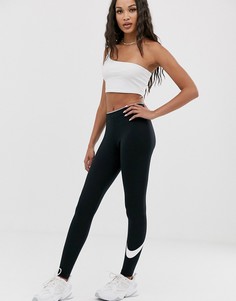 Черные леггинсы с логотипом Nike black club-Черный