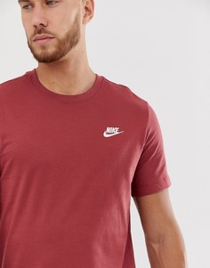 Бордовая футболка с логотипом Nike Club-Красный
