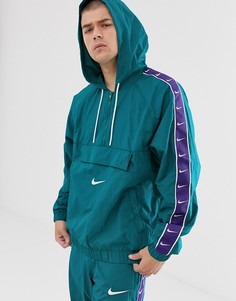 Зеленая куртка с фирменной лентой Nike-Зеленый