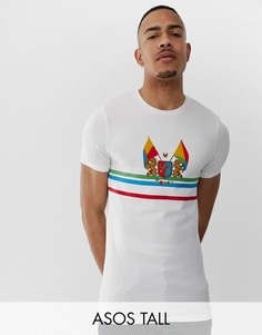 Облегающая футболка с логотипом на груди ASOS DESIGN Tall-Белый