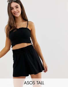 Шорты с присборенным поясом ASOS DESIGN Tall-Черный