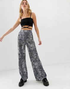 Широкие брюки со змеиным принтом ASOS DESIGN-Мульти