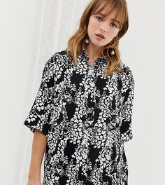 Черная oversize-блузка с принтом тигров Monki-Черный