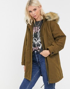 Парка цвета хаки ASOS DESIGN-Зеленый
