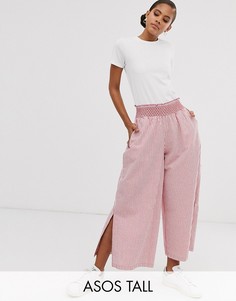 Широкие брюки в красную полоску ASOS DESIGN Tall-Мульти