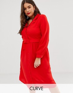 Платье-рубашка Vero Moda Curve-Красный