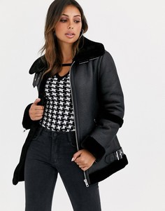 Черная куртка-авиатор ASOS DESIGN-Черный