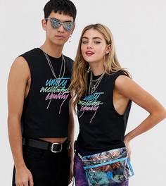 Футболка унисекс без рукавов с принтом ASOS DESIGN x glaad&-Черный