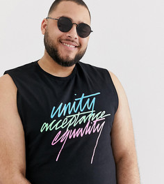 Футболка без рукавов с принтом ASOS DESIGN x glaad& Plus-Черный
