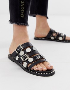 Сандалии с заклепками ASOS DESIGN Fear-Черный