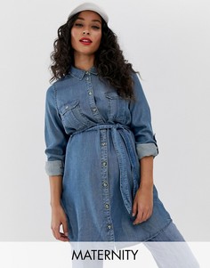 Джинсовая туника для беременных Mamalicious-Синий Mama.Licious