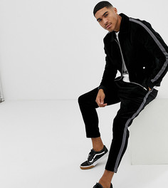 Черная вельветовая куртка Харрингтон с полосками по бокам Mauvais-Черный