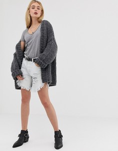 Удлиненные шорты с необработанными краями One Teaspoon Frankies-Синий