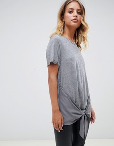 Футболка с узлом AllSaints Yato-Серый