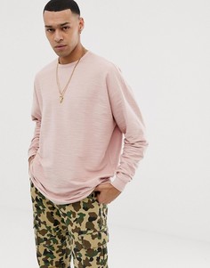 Розовый удлиненный oversize-лонгслив ASOS DESIGN