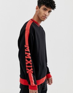 Oversize-свитшот с принтом на рукавах ASOS DESIGN-Черный