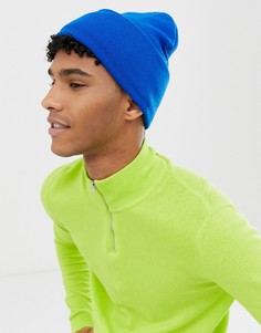 Ярко-синяя шапка-бини ASOS DESIGN-Синий