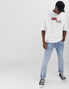 Oversize-футболка с вышивкой ASOS DESIGN-Белый