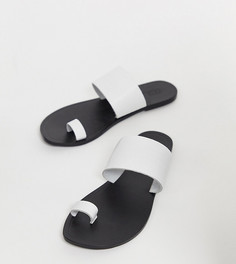 Кожаные сандалии для широкой стопы ASOS DESIGN-Белый