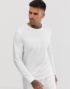 Белый свитшот с круглым вырезом и логотипом BOSS bodywear Heritage
