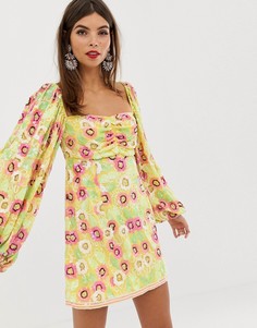 Платье мини с цветочной отделкой ASOS EDITION milkmaid-Мульти