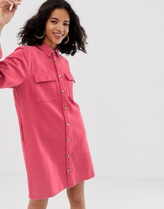 Свободное джинсовое платье-рубашка ASOS WHITE-Кремовый