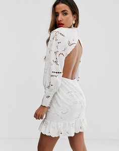 Платье мини с открытой спиной ASOS EDITION-Белый