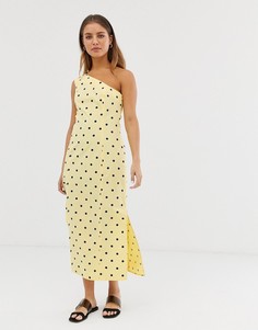 Сарафан миди на одно плечо в горошек ASOS DESIGN-Мульти
